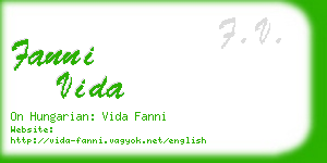 fanni vida business card